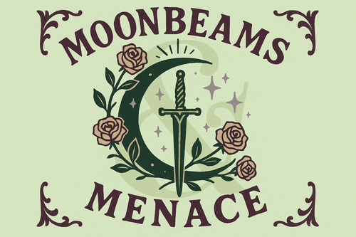 Moonbeams & Menace logo with translucent ampersand symbol